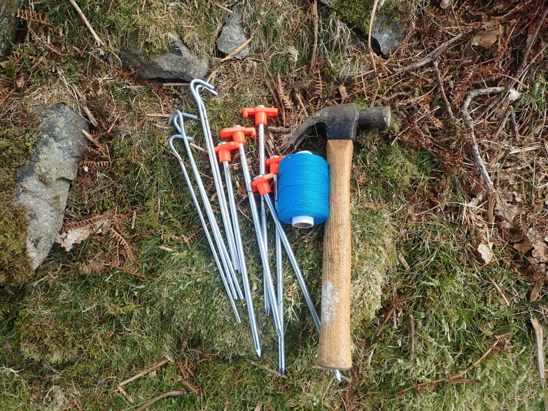 Pegs ready for the yellow line in Wasdale