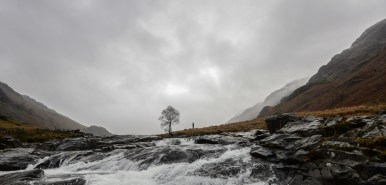 Harriet at the Langstrath Birch in winter