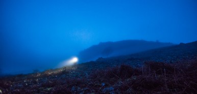 Coming off the screes below the Under Helm Sycamore after sunset