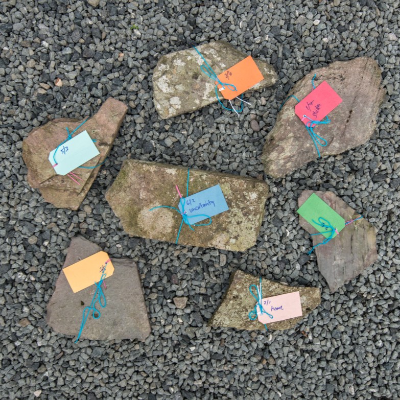 Line of Sight stones laid out.