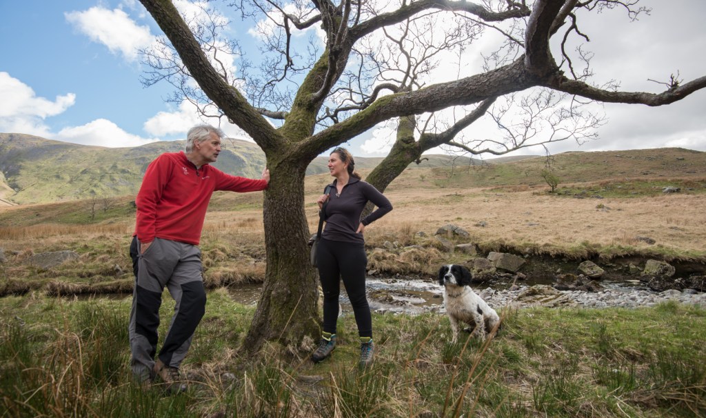Harriet Fraser at the Trout Beck Alder with John Pring from the National Trust